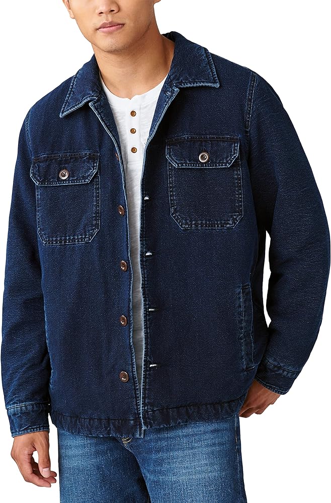 Lucky Brand Men's Sherpa Lined Indigo Shirt Jacket