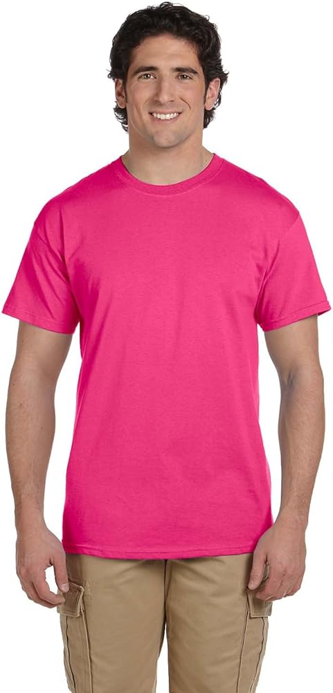 Fruit of the Loom 5 oz., 100% Heavy Cotton HD T-Shirt, XL, Cyber Pink