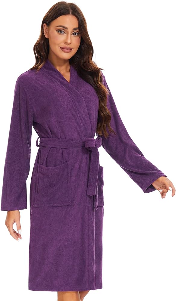 Orrpally Women Kimono Robes Lightweight Terry Cloth Bathrobe Knee Length Bath Robe