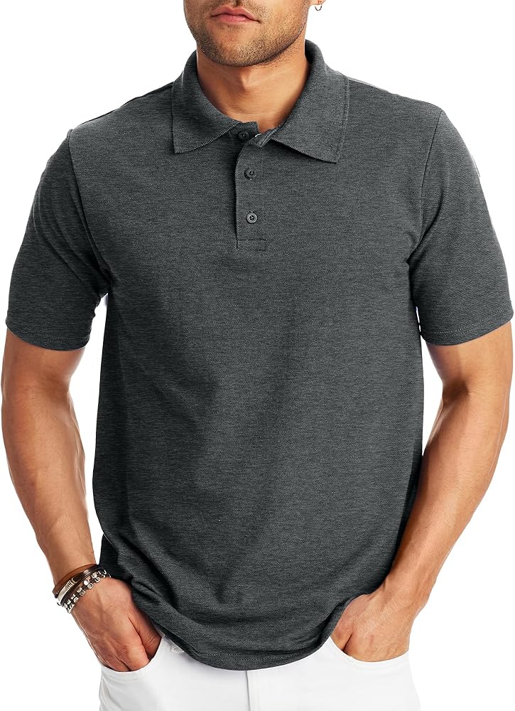 Hanes Men’s X-Temp Short Sleeve Polo Shirt, Midweight Men's Shirt