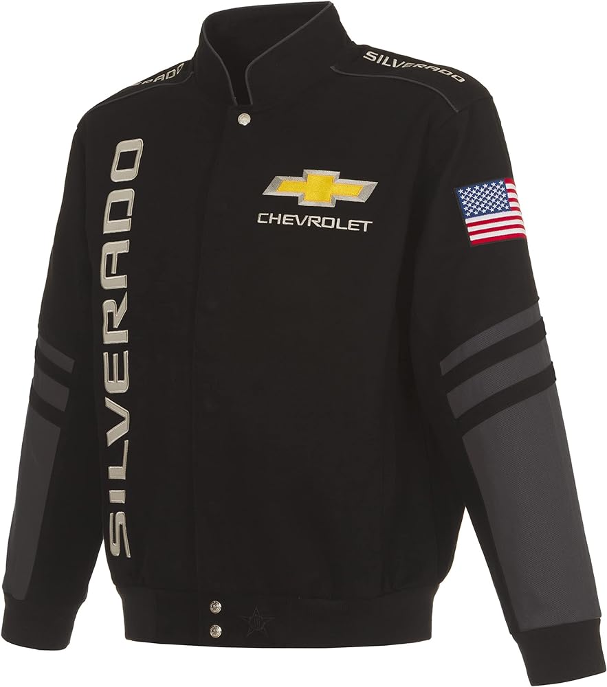 JH DESIGN GROUP Men's Chevy Silverado Jacket an Embroidered Classic Twill Coat