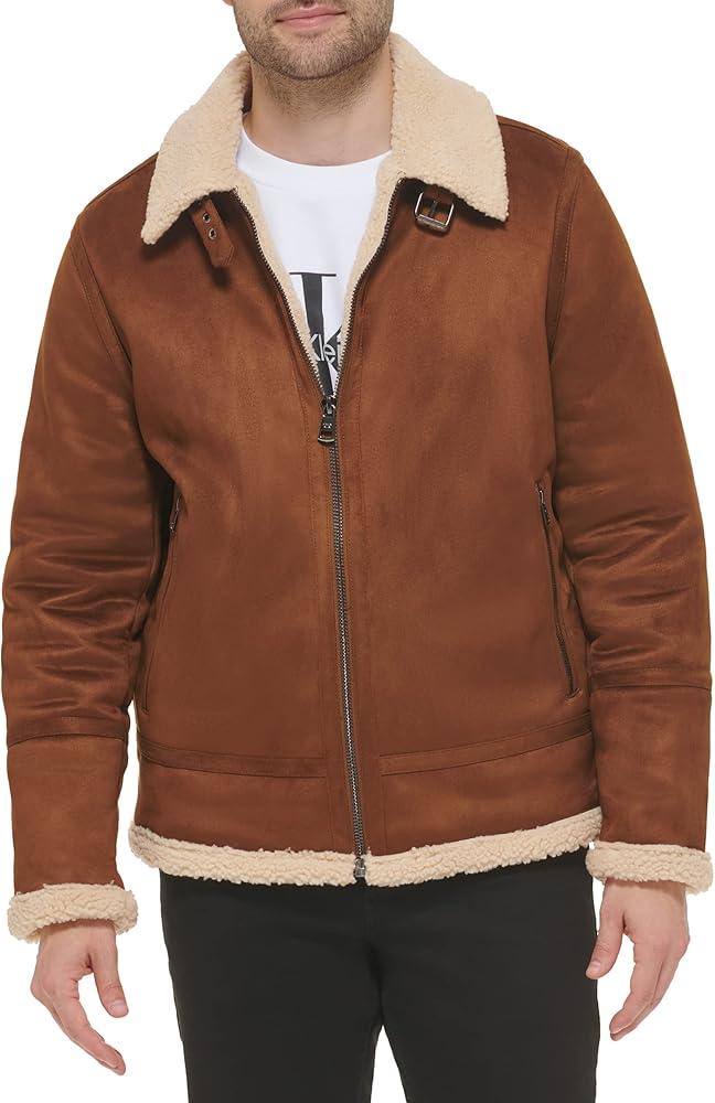 Calvin Klein Men's B-3 Faux Shearling Jacket