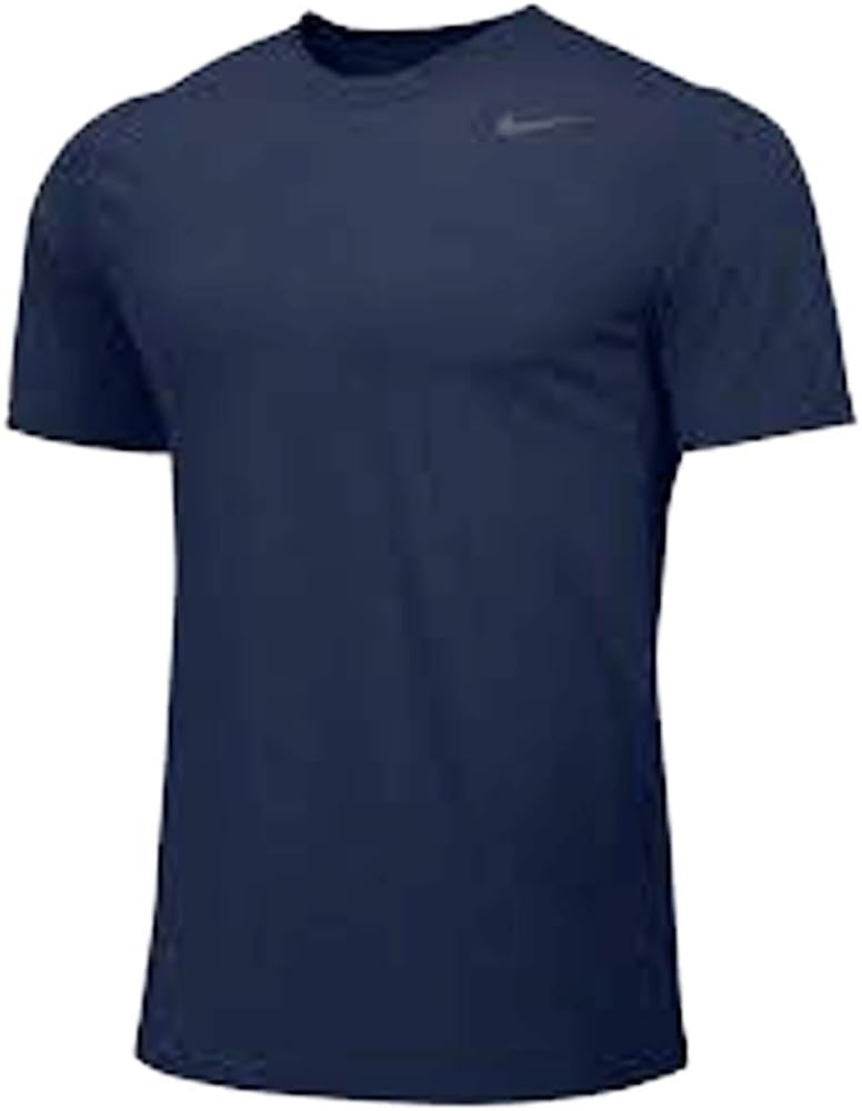 Nike Mens Athletic Active Dri-Fit Tee Shirt, Navy Blue, M