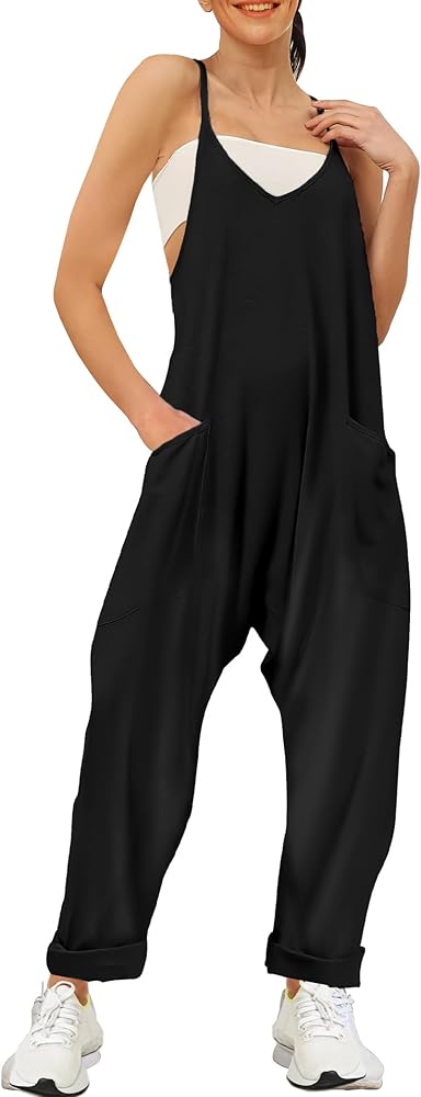 Jumpsuits for Women Casual Summer Rompers Sleeveless Baggy Overalls Spaghetti Strap Jumpers with Pockets 2024 Clothes