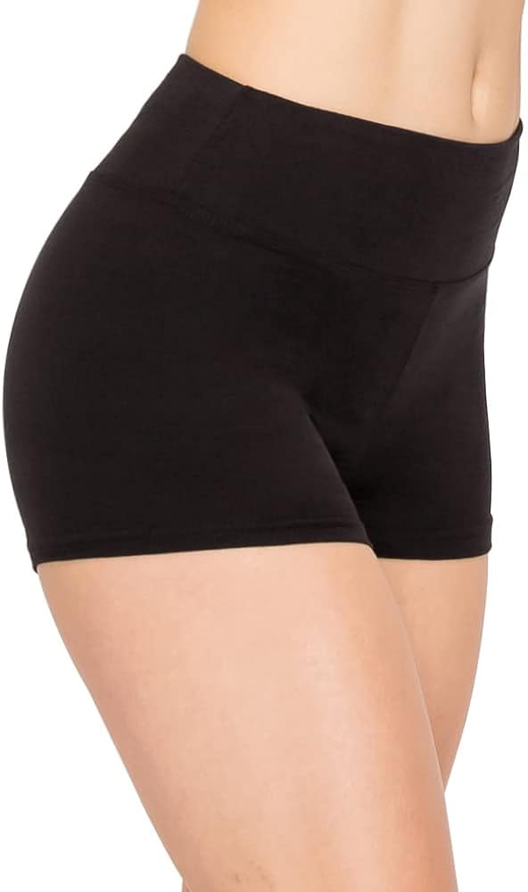 ALWAYS Women Workout Yoga Shorts - Premium Soft Solid Stretch Cheerleader Running Dance Volleyball Short Pants