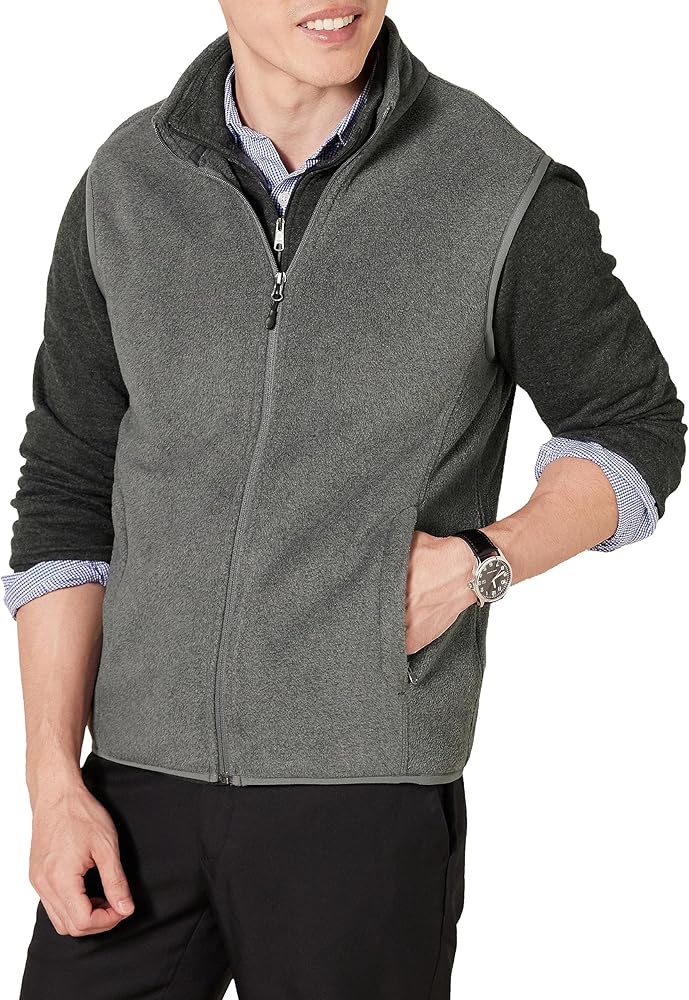 Amazon Essentials Men's Full-Zip Polar Fleece Vest - Discontinued Colors