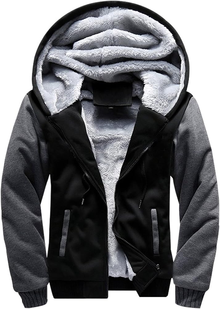 MANLUODANNI Men's Casual Hooed Hoodies Thick Wool Warm Winter Jacket Coats