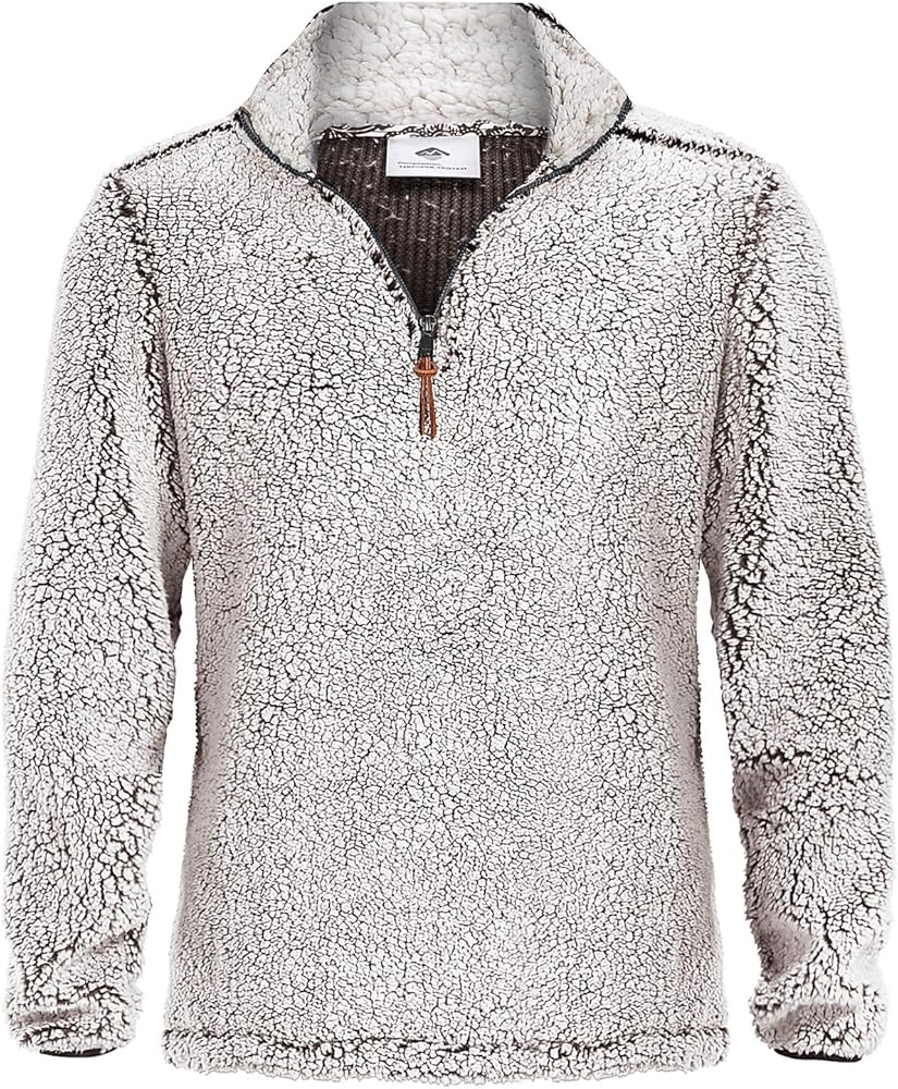 MAGNIVIT Men's Quarter Zip Fleece Sherpa Pullover Sweater Long Sleeve Sweatshirt with Pockets