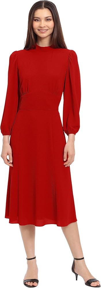 Maggy London Women's Long Sleeve Catalina Crepe Dress Workwear Event Guest of Wedding