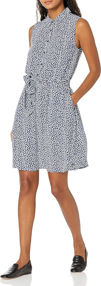 Amazon Essentials Women's Sleeveless Woven Shirt Dress