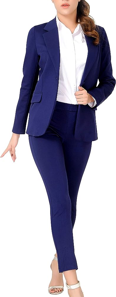 Marycrafts Women's Business Blazer Pant Suit Set for Work