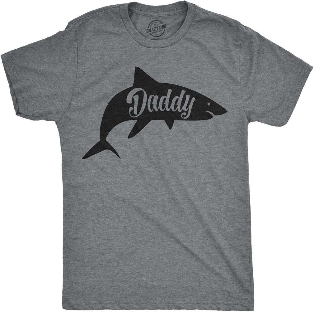 Mens Daddy Shark T Shirt Cute Funny Family Cool Best Dad Vacation Tee for Guys