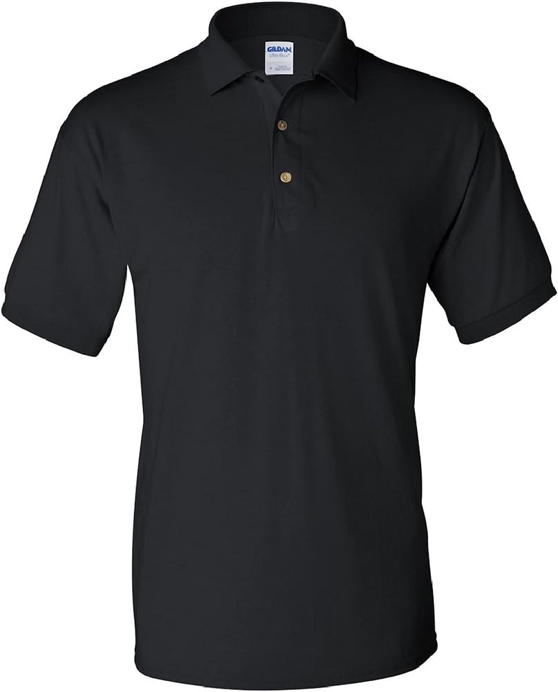 Gildan Men's DryBlend Jersey Short Sleeve Polo Shirt X-Large Black