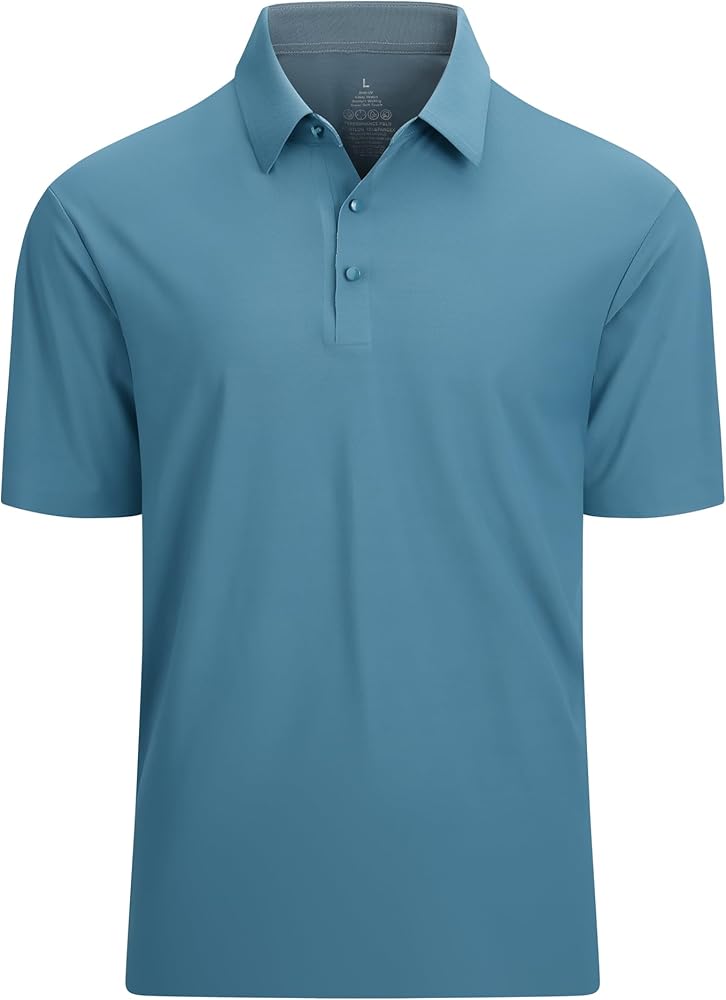 Alex Vando Mens Seamless Golf Shirt Moisture Wicking Quick-Dry Tailored Fit Polo Shirts