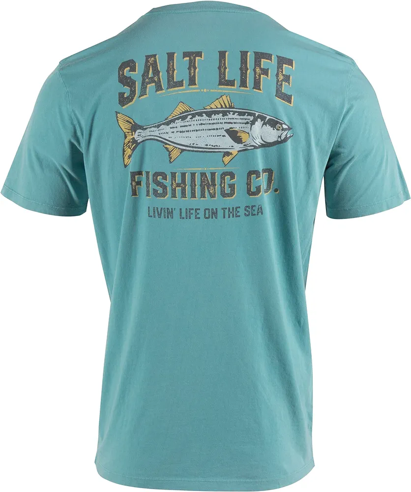 Salt Life Men's Life on The Sea Short Sleeve Salt Washed Pocket Tee Shirt