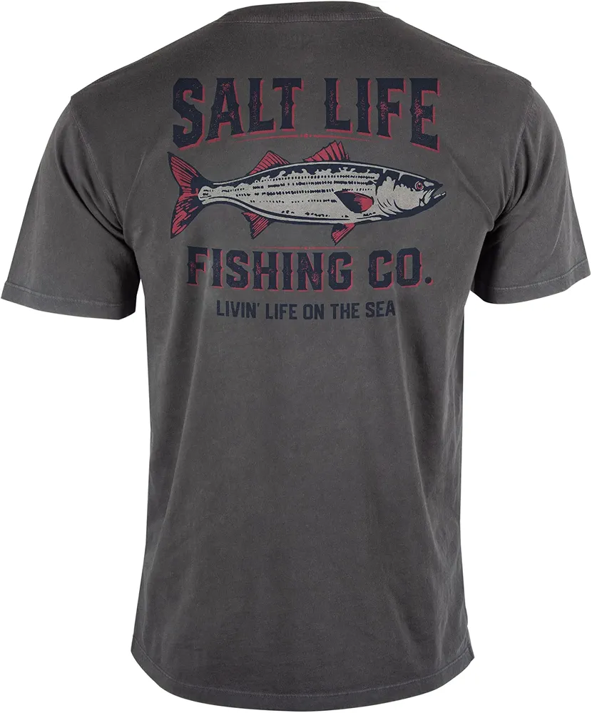 Salt Life Men's Life on The Sea Short Sleeve Salt Washed Pocket Tee Shirt