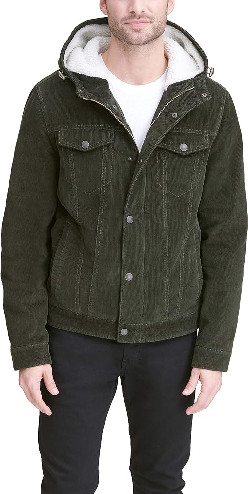 Levi's Men's Corduroy Sherpa Hooded Trucker Jacket