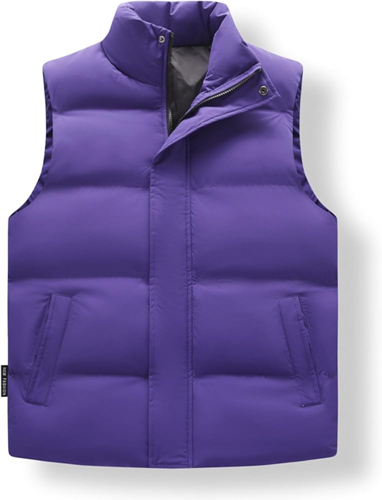 WENKOMG1 Winter Puffer Vest For Men,Lightweight Packable Ski Vest Zip Up Sleeveless Water Resistant Outerwear