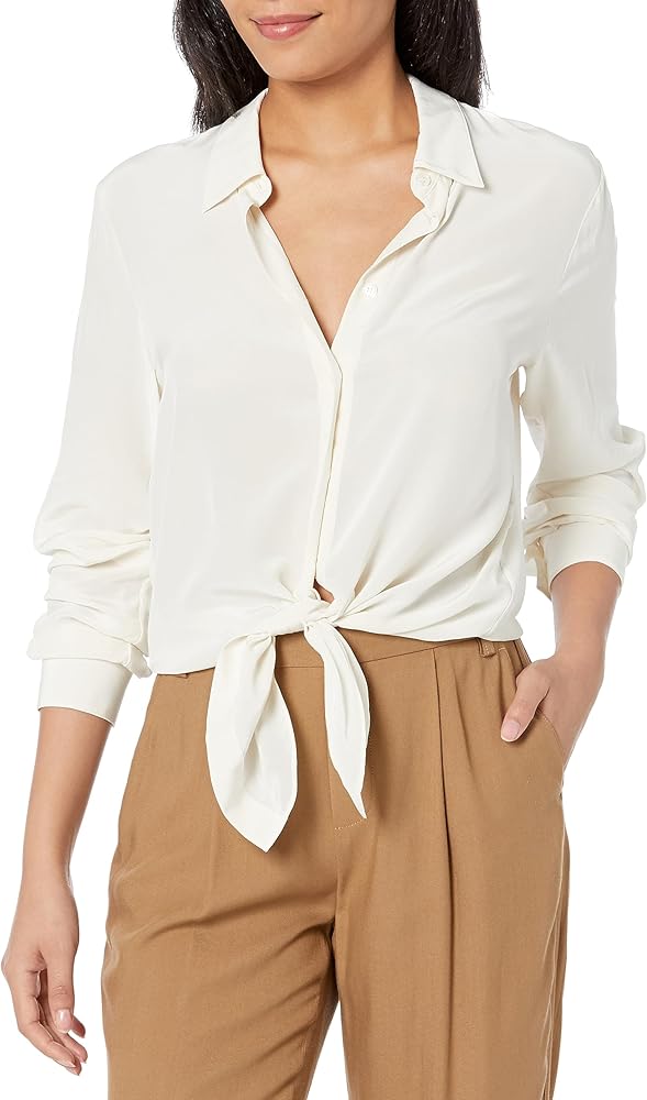 Theory Women's Button-Down Tie-Waist Blouse