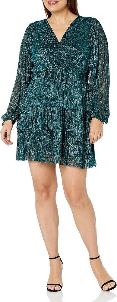 City Chic PLUS SIZE DRESS LILIAN SPARKLE in EMERALD, SIZE 12