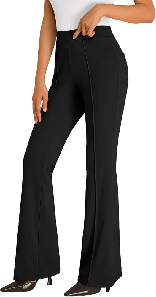 EFAN Womens Work Business Casual Flare Leggings Pants Comfort Office High Waisted Slacks Pants with Pockets 2024