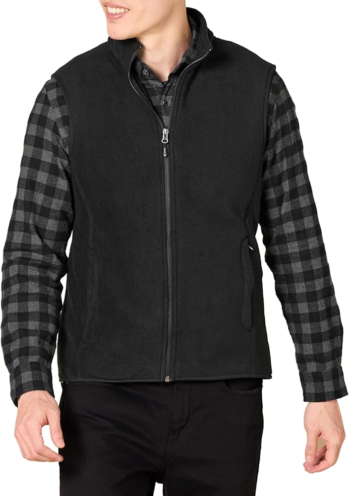 Amazon Essentials Men's Full-Zip Polar Fleece Vest (Available in Big & Tall)