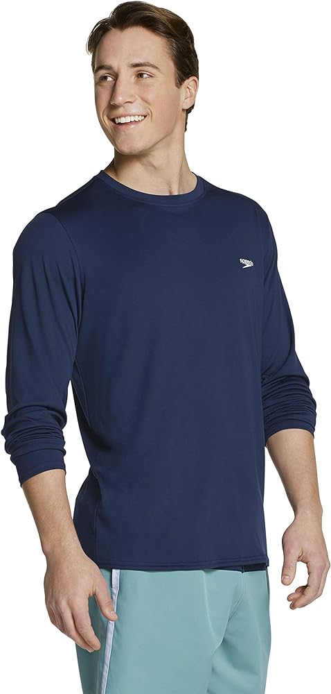 Speedo Men's UV Swim Shirt Basic Easy Long Sleeve Regular Fit