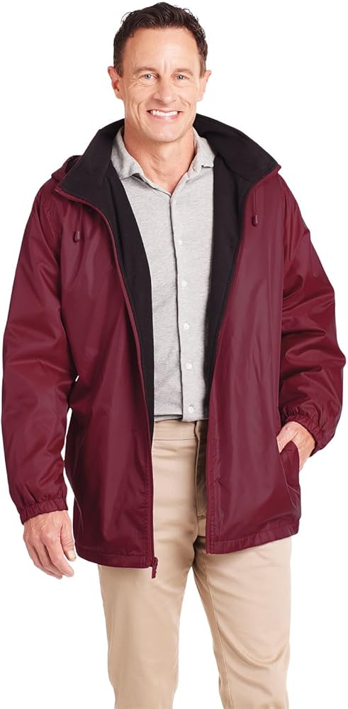 totes Mens Rain Jacket with Hood - Waterproof Rain Coat, Lightweight Storm Jacket - Burgundy, Large