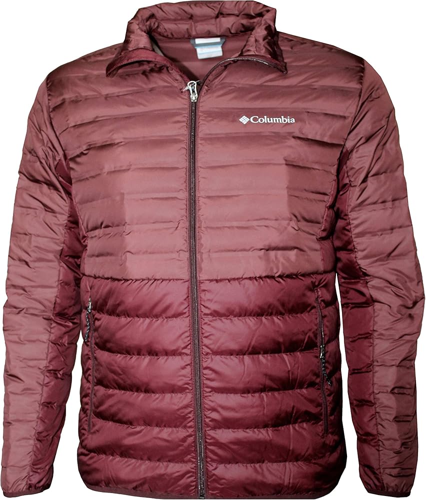 Columbia McKay Lake Men's Down Lightweight Thin Full Zip Jacket (Elderberry, L)