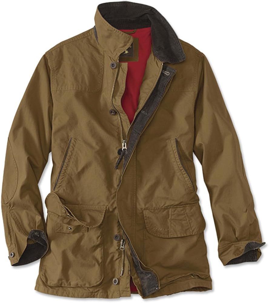 Orvis Heritage Field Coat for Men - Classic Waxed Mens Field Jacket with Pockets, Zip Front, Button-Closed Storm Flap