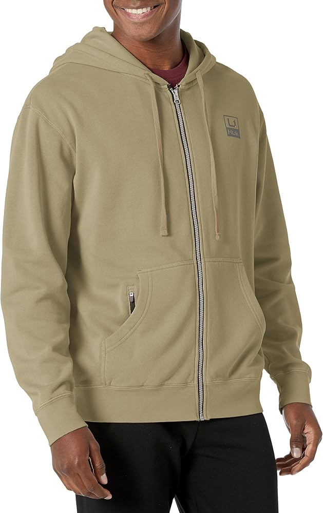 HUK MEN Huk'd Up Logo Full Zip, Fleece Jacket with Stretch