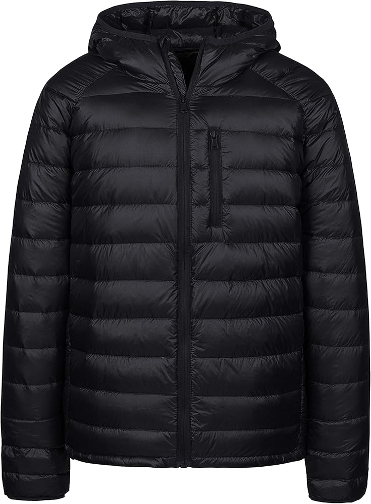 wantdo Men's Packable Down Jacket Lightweight Puffer Jacket Hooded Winter Jacket