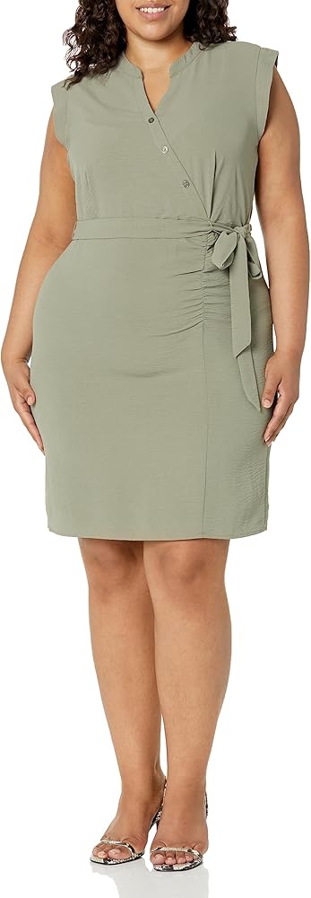 DKNY Women's Cap Sleeve Wear to Work V-Neck