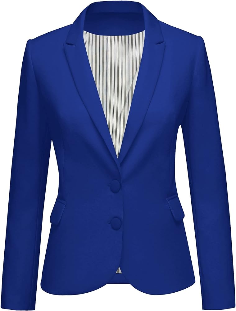 LookbookStore Womens Notched Lapel Pockets Button Work Office Blazer Jacket Suit