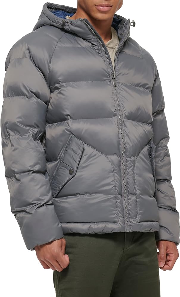 Dockers Men's Recycled Quilted Hooded Puffer Jacket