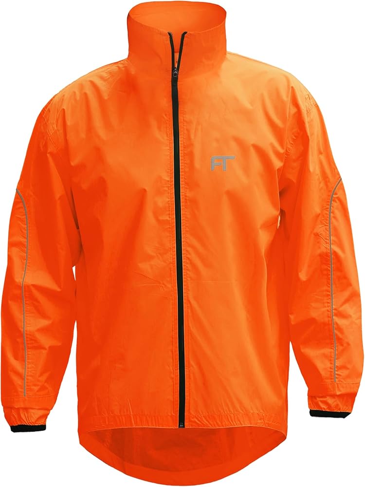 Fashion Track Lightweight Men's Windbreaker Cycling Jacket with Back Pocket for Running, Camping and Hiking.