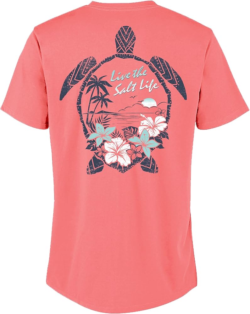 Salt Life Women's Turtle Paradise V-Neck Short Sleeve Tee