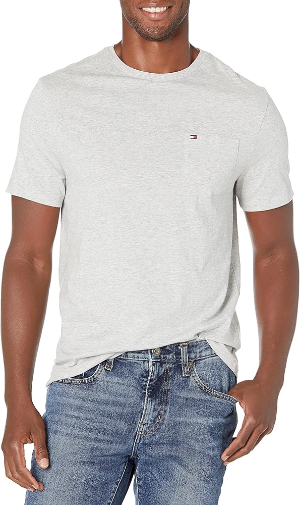 Tommy Hilfiger Men's Essential Short Sleeve Cotton Crewneck Pocket T-Shirt