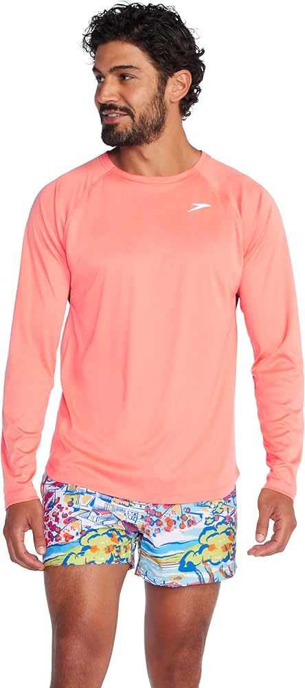 Speedo Men's Uv Swim Shirt Long Sleeve Fitness Rashguard