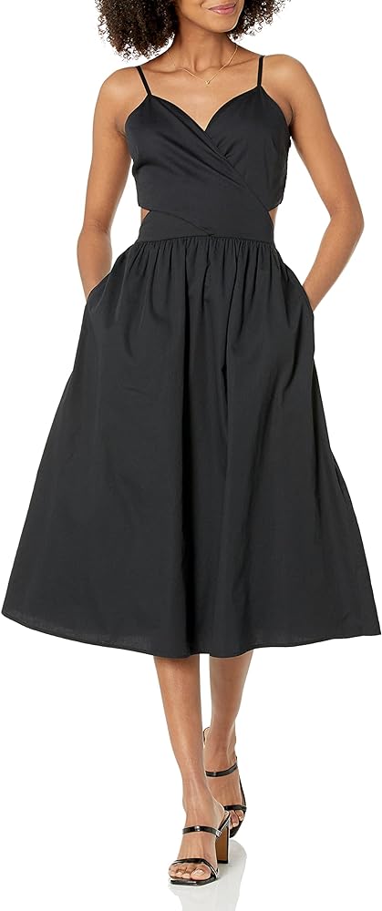 The Drop Women's Makenna Strappy Cross-Front Smocked-Back Midi Dress