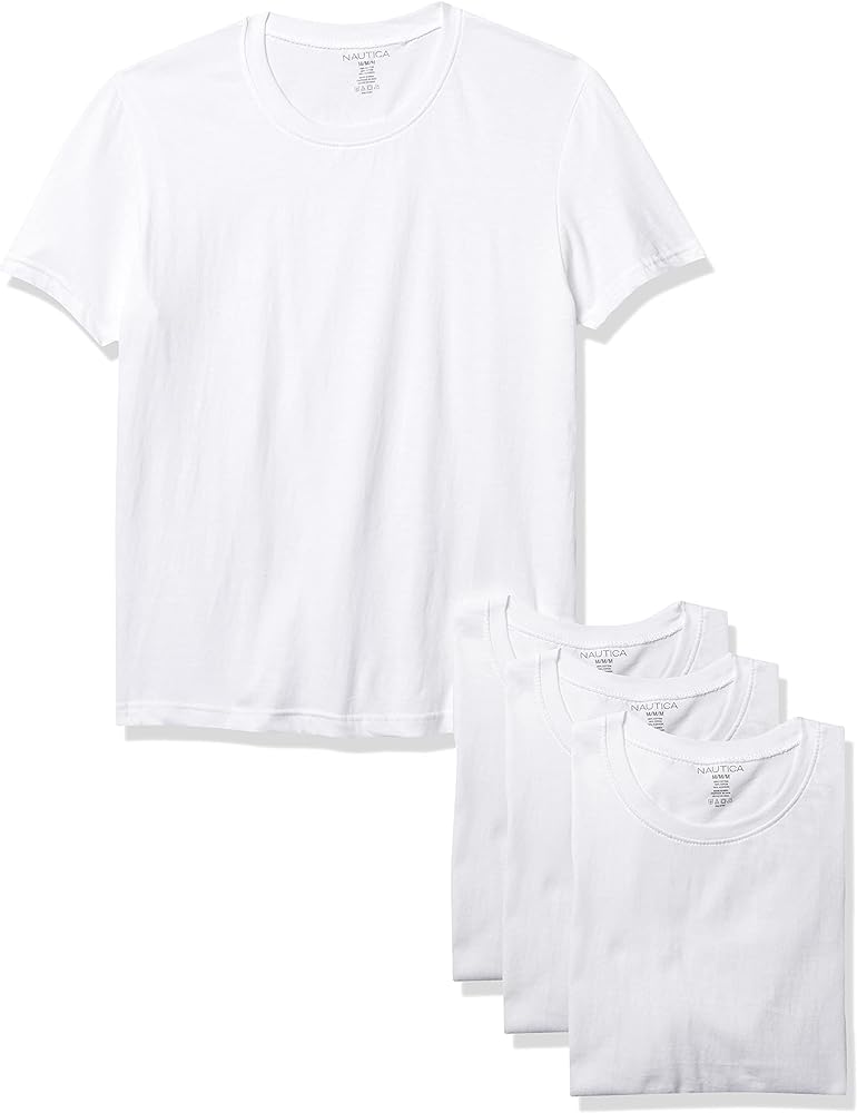 Nautica Men's 4 Pack Cotton Crew Neck T-Shirt