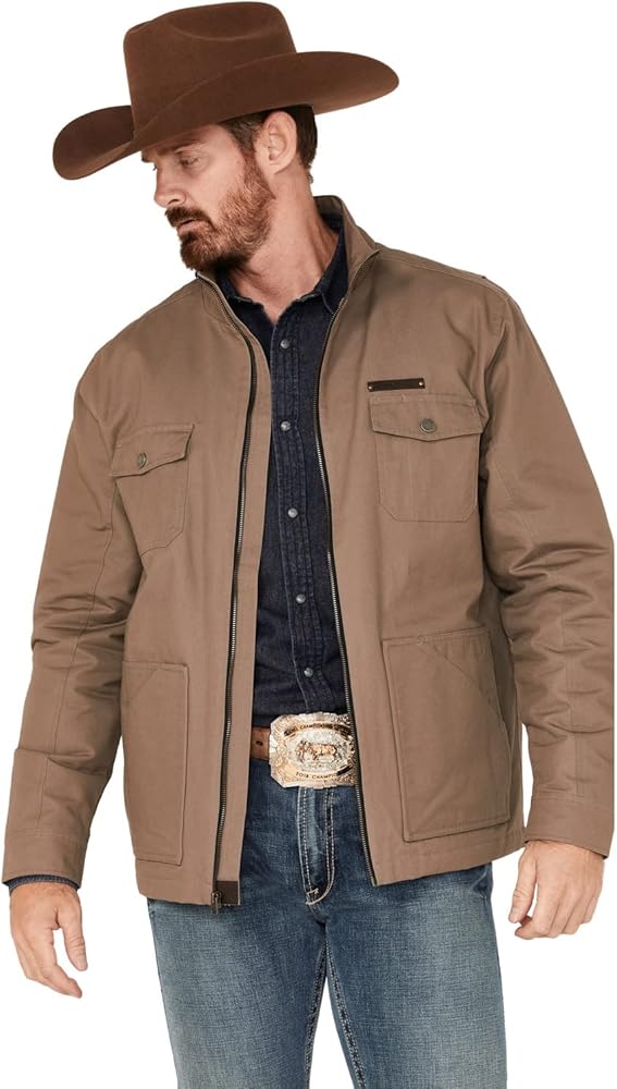 Cinch Men's Solid Brushed Twill Snap-Front Canvas Jacket Grey Medium US