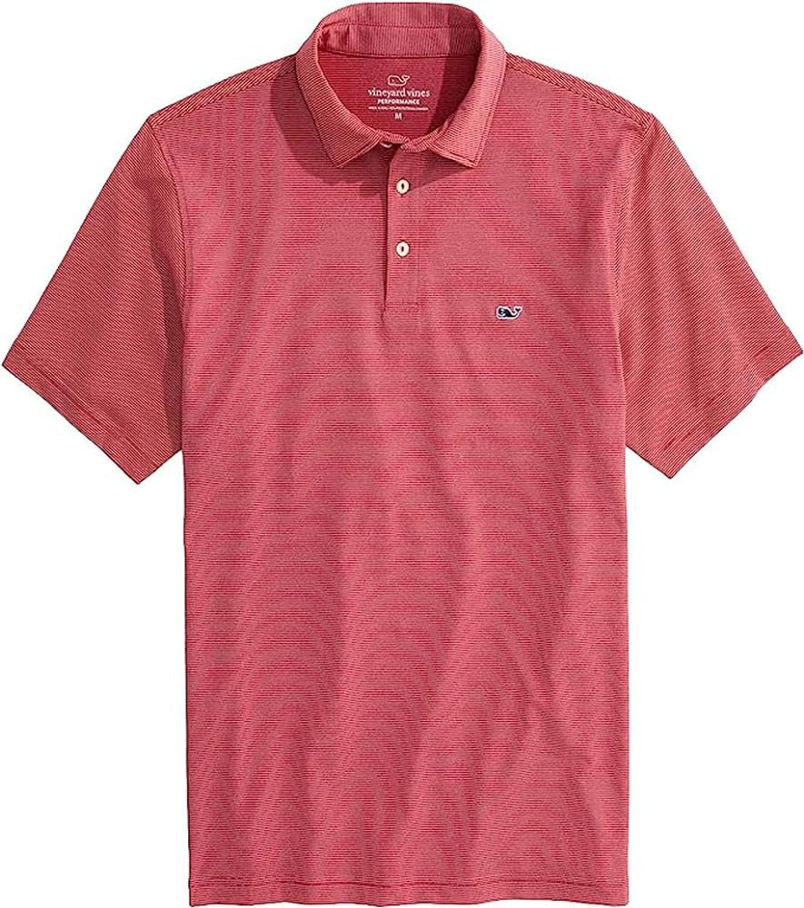 vineyard vines Men's St. Jean Short Sleeve Stripe Sankaty Polo