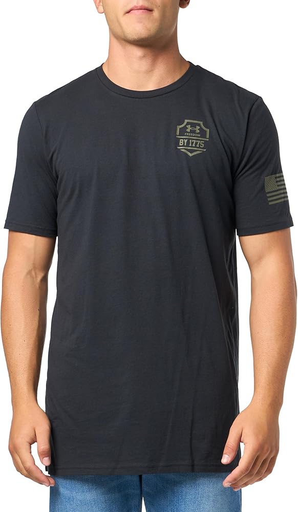 Under Armour Mens Freedom Graphic Short Sleeve T-Shirt, (001) Black / / Marine OD Green, Large