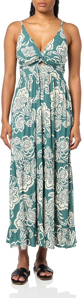 Angie Women's Floral Maxi Dress with Cutout