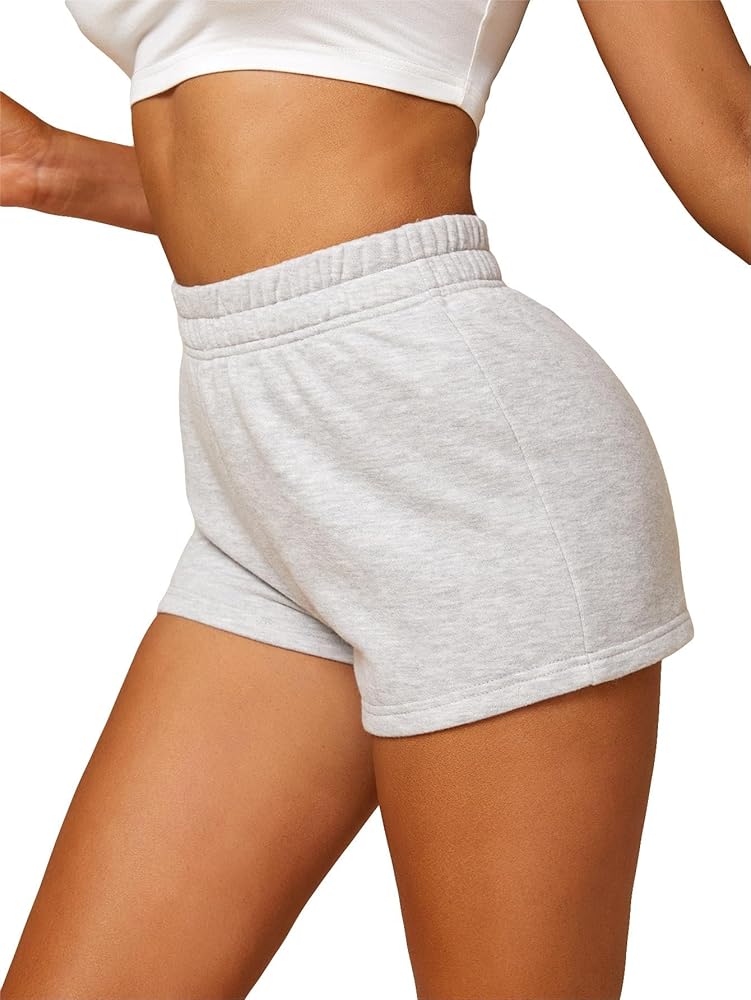 SOLY HUX Womens Elastic High Waisted Sweat Shorts Casual Comfy Lounge Summer Shorts Trendy