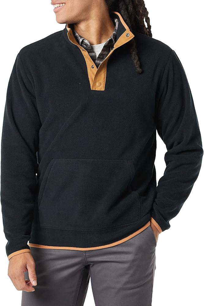 Amazon Essentials Men's Snap-Front Pullover Polar Fleece Jacket