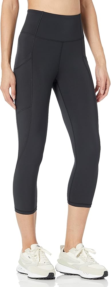 Amazon Essentials Women's Active Sculpt Workout Athleisure High Rise Capri Leggings with Pockets (Available in Plus Size)