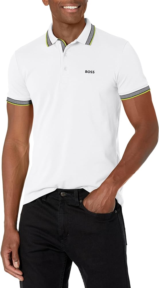 BOSS Men's Paddy Short Sleeve Contrast Color Polo Shirt