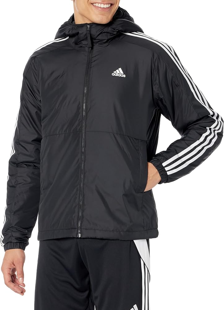 adidas Men's Essentials 3-Stripes Insulated Hooded Jacket